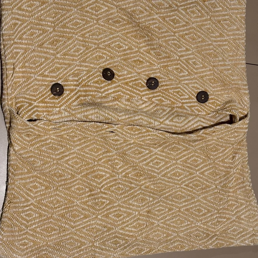 Set of 3 West Elm Gold and Cream Textured Pillows